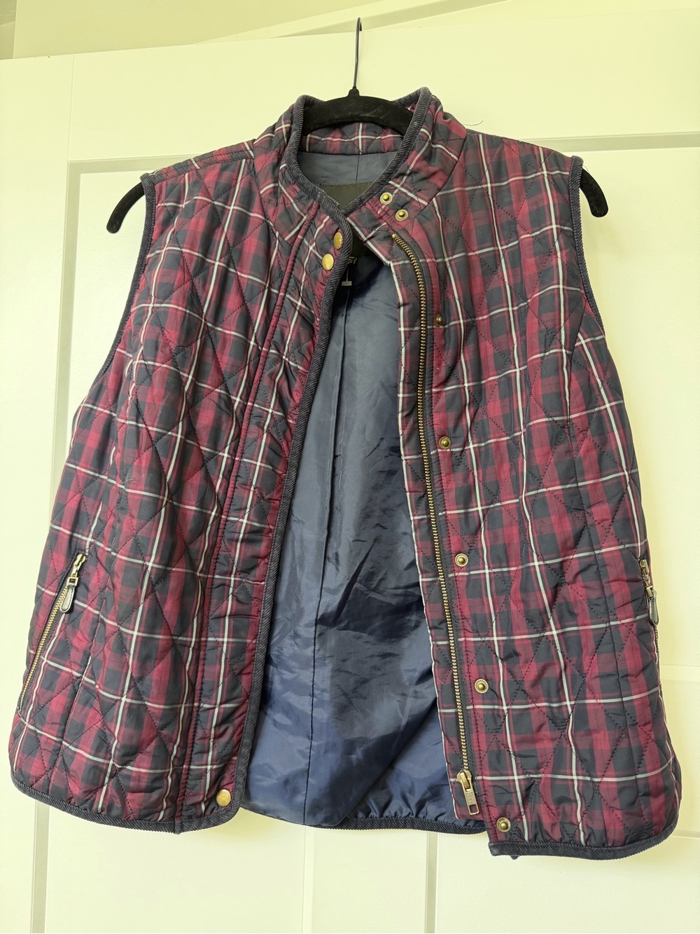 Talbots Petites Quilted Plaid Vest Medium Petite MP